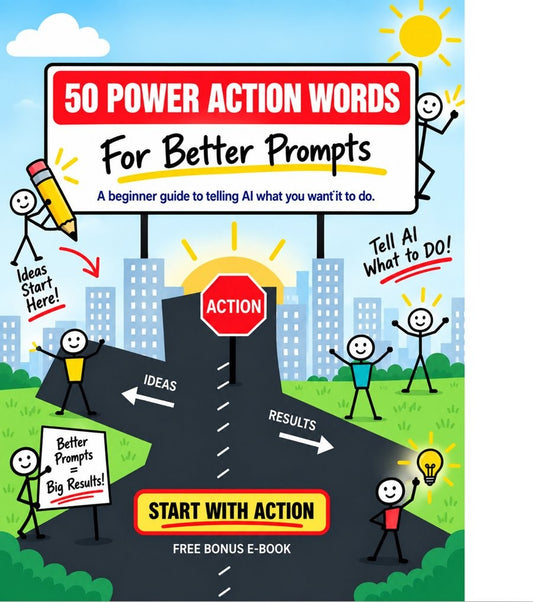 50 Power Action Words for Better Prompts e-book cover